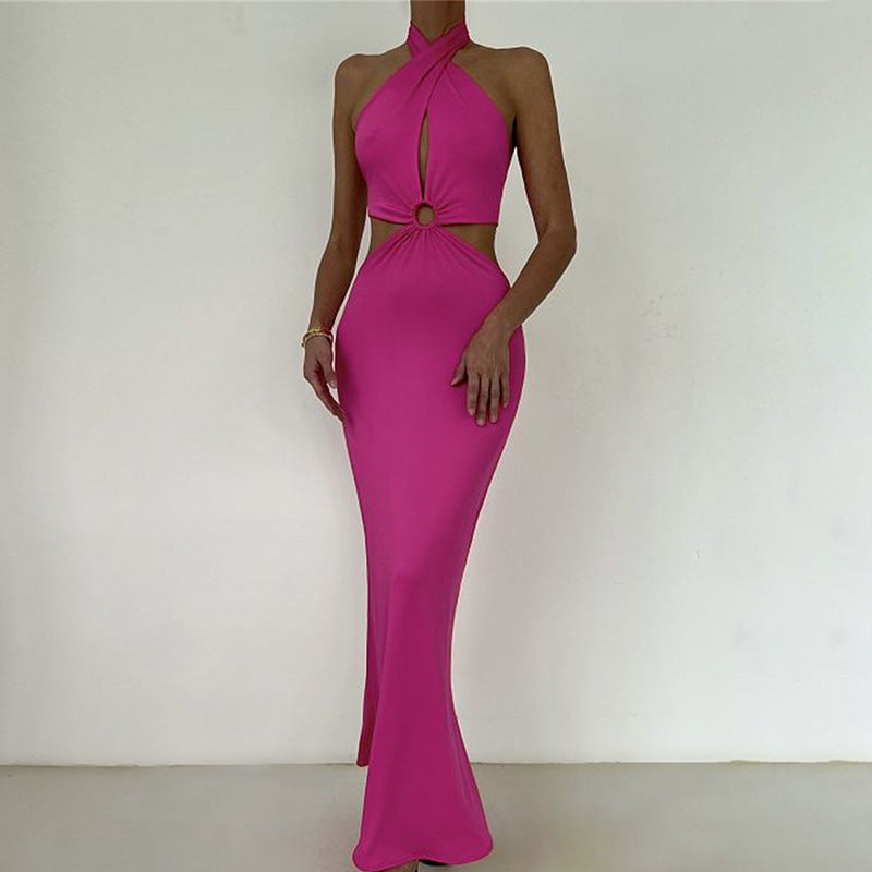 Sexy Langkleid für Damen mit Neckholder und Rückenausschnitt